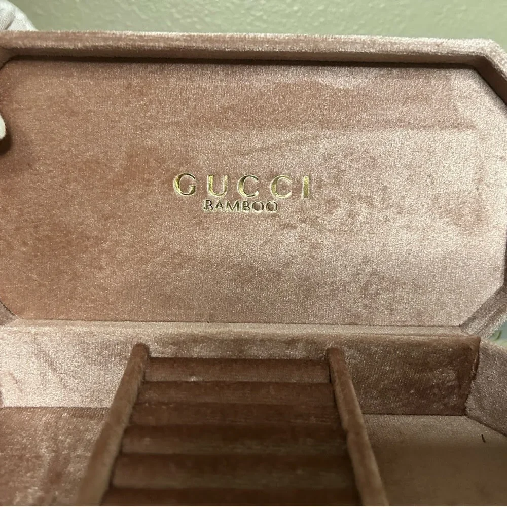 Gucci Bamboo Blush Pink Velvet Jewelry Box